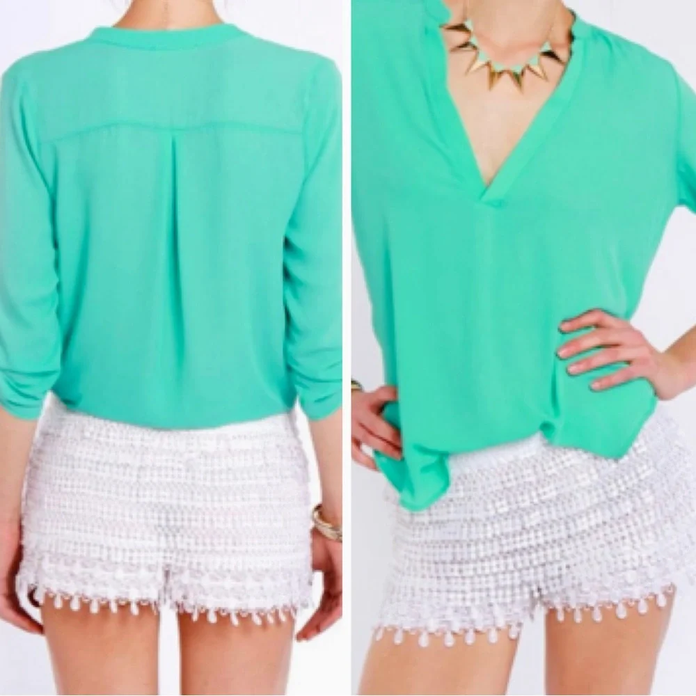 LULU’S White Lace Shorts 10” - Picture 9 of 14